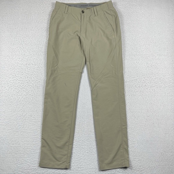 Under Armour Pants Mens 32x32 Beige Preppy Golfer Casual Workwear Travel‎ Office - Picture 1 of 13